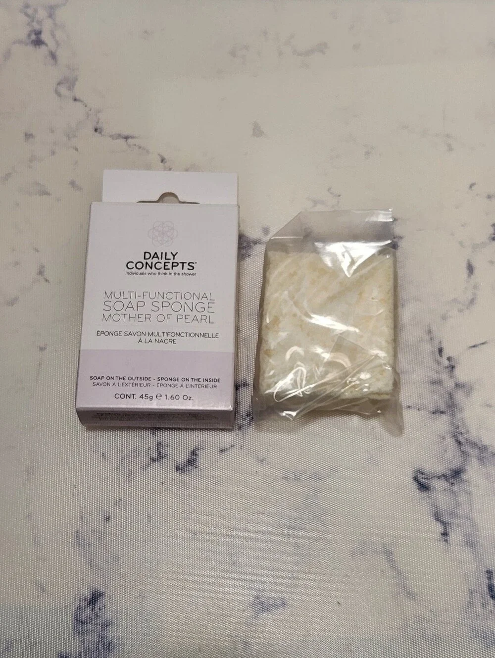 Daily Concepts Multi Functional Soap Sponge Mother of Pearl Travel Size 1.6 oz